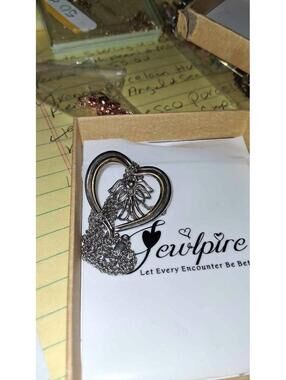 BCE 925 Sterling Silver Gold Angel Heart Pendant Necklace Guardian